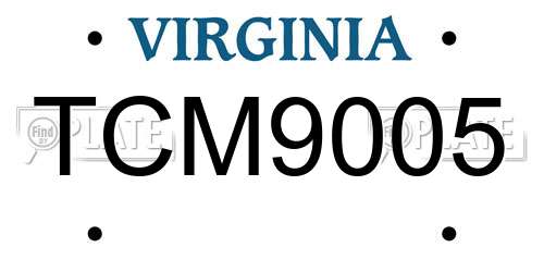 TCM9005 Virginia License Plate