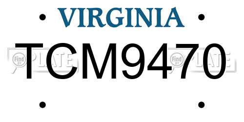 TCM9470 Virginia License Plate