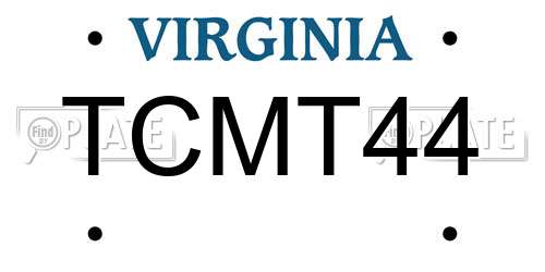 TCMT44 Virginia License Plate