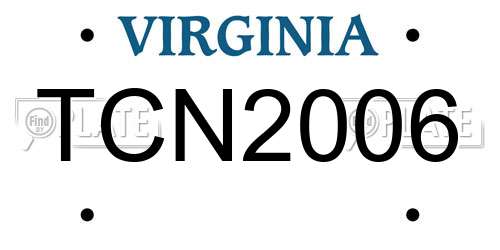 TCN2006 Virginia License Plate