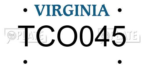 TCO045 Virginia License Plate