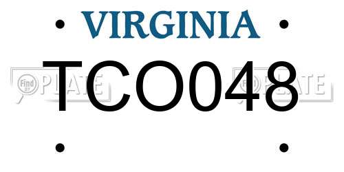 TCO048 Virginia License Plate