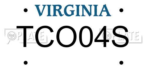 TCO04S Virginia License Plate