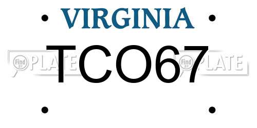 TCO67 Virginia License Plate