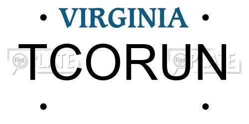 TCORUN Virginia License Plate