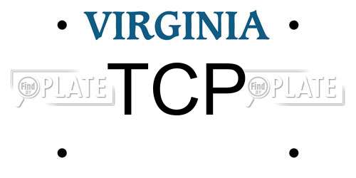 TCP Virginia License Plate