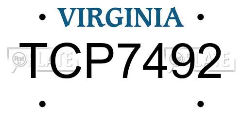 TCP7492 Virginia License Plate
