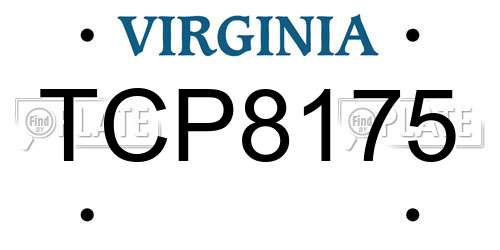 TCP8175 Virginia License Plate