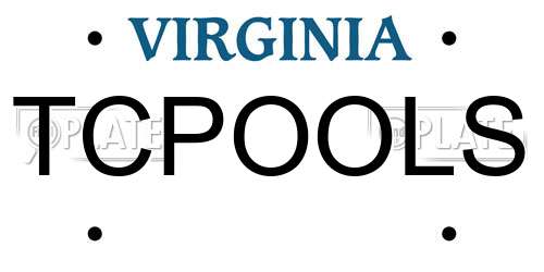 TCPOOLS Virginia License Plate