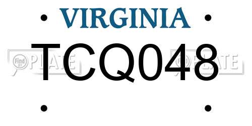 TCQ048 Virginia License Plate
