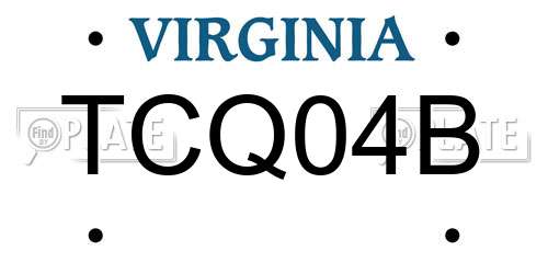 TCQ04B Virginia License Plate
