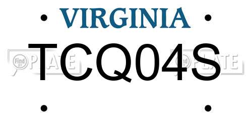 TCQ04S Virginia License Plate