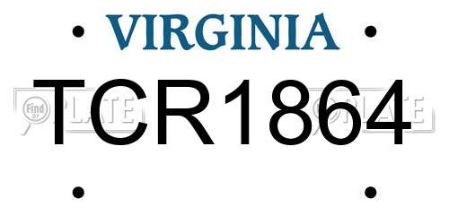 TCR1864 Virginia License Plate