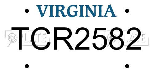 TCR2582 Virginia License Plate