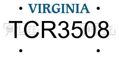 TCR3508 Virginia License Plate