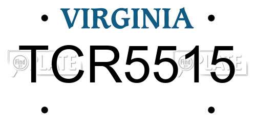 TCR5515 Virginia License Plate