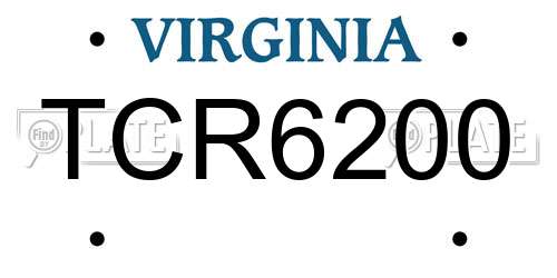 TCR6200 Virginia License Plate