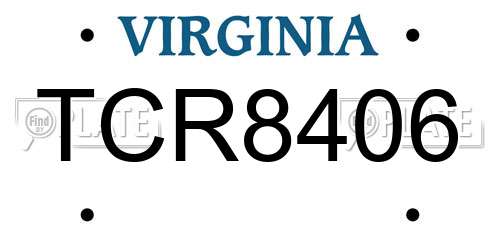 TCR8406 Virginia License Plate