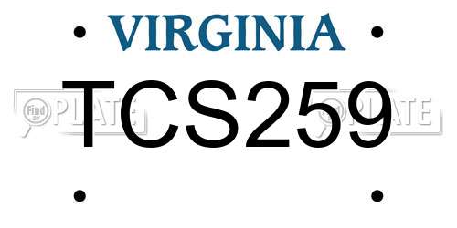 TCS259 Virginia License Plate