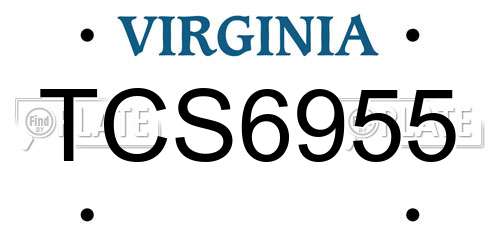 TCS6955 Virginia License Plate