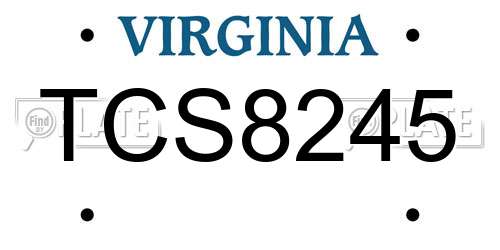TCS8245 Virginia License Plate