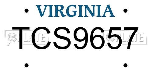 TCS9657 Virginia License Plate