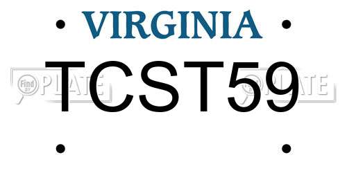 TCST59 Virginia License Plate