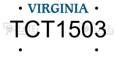 TCT1503 Virginia License Plate