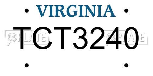 TCT3240 Virginia License Plate