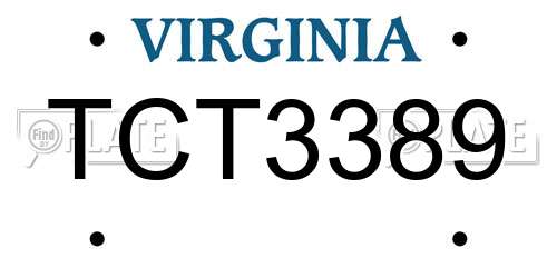 TCT3389 Virginia License Plate