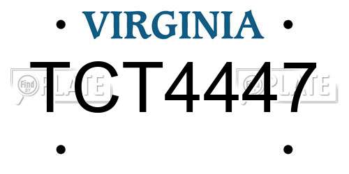 TCT4447 Virginia License Plate