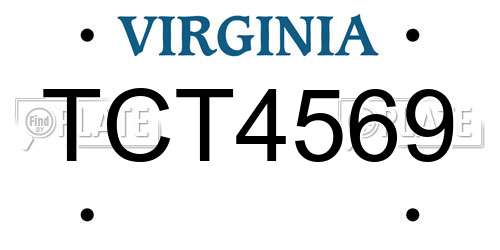 TCT4569 Virginia License Plate