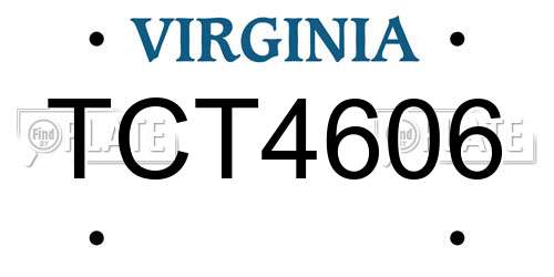 TCT4606 Virginia License Plate