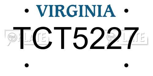 TCT5227 Virginia License Plate