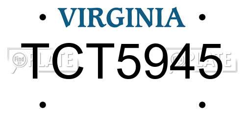 TCT5945 Virginia License Plate