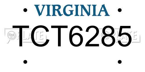 TCT6285 Virginia License Plate