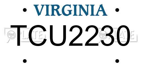 TCU2230 Virginia License Plate