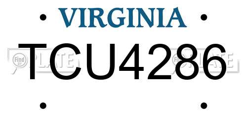 TCU4286 Virginia License Plate