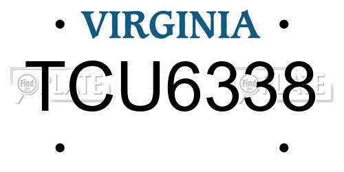 TCU6338 Virginia License Plate