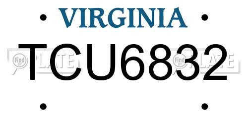 TCU6832 Virginia License Plate