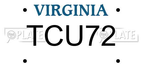 TCU72 Virginia License Plate