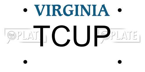TCUP Virginia License Plate