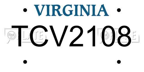 TCV2108 Virginia License Plate