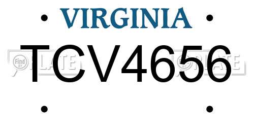 TCV4656 Virginia License Plate