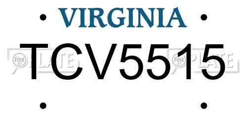 TCV5515 Virginia License Plate