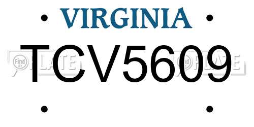 TCV5609 Virginia License Plate