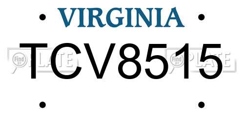 TCV8515 Virginia License Plate
