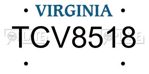 TCV8518 Virginia License Plate