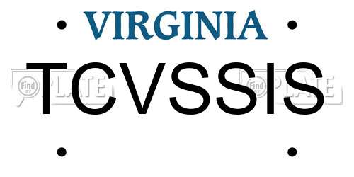 TCVSSIS Virginia License Plate