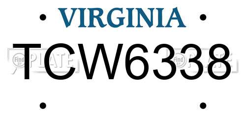 TCW6338 Virginia License Plate